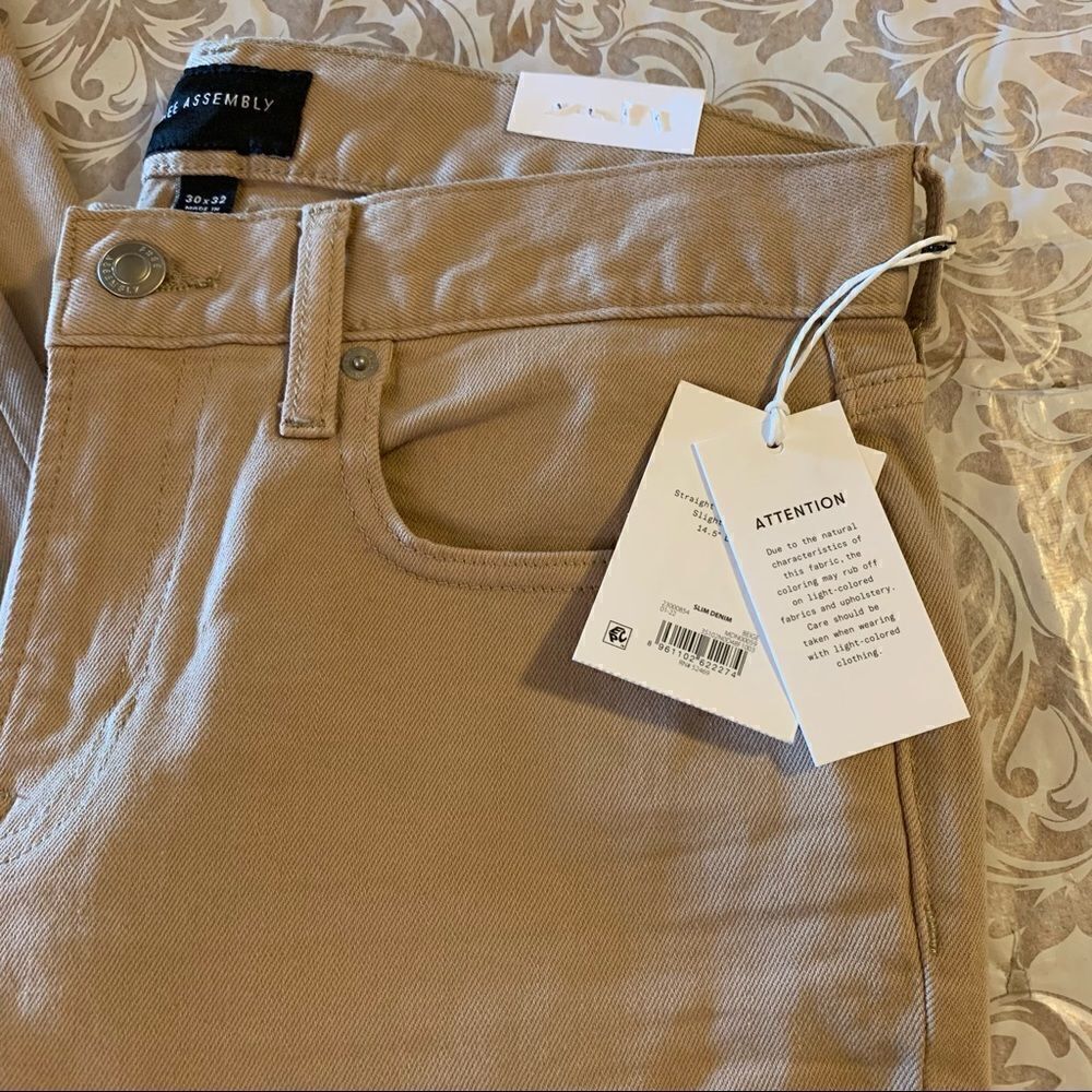 NWT Mens Free Assembly Skinny Jeans Tan Size 30x32
